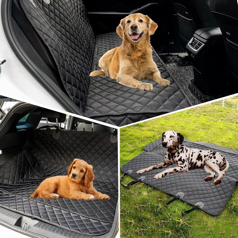 Waterproof Dog Car Seat Cover Back Seat, Nonslip Durable Soft, Black, Universal3