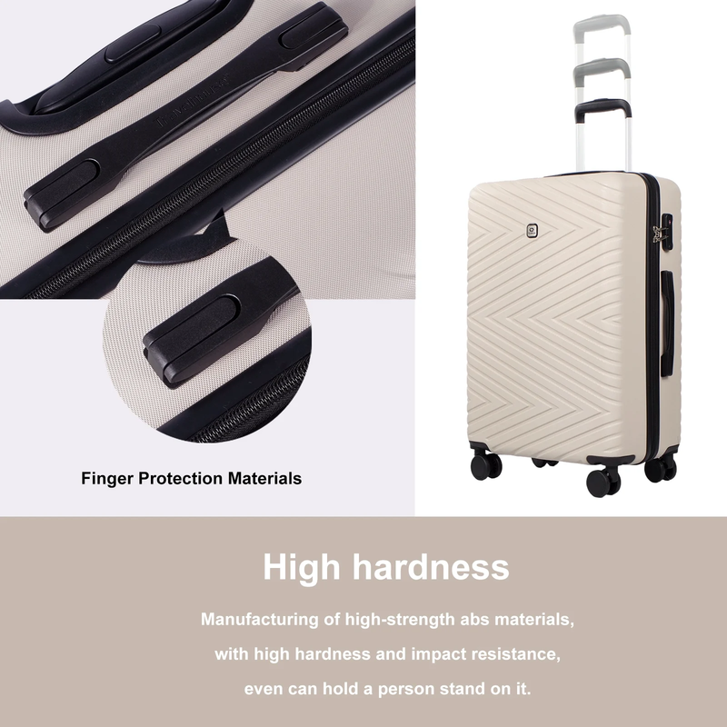 4 Piece Hardshell Luggage Set Hardside Lightweight Suitcase with TSA Lock Spinne6