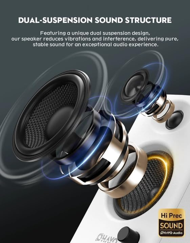 60W Bluetooth Computer Speakers 2.0 Stereo Gaming Desktop USB Powered White2