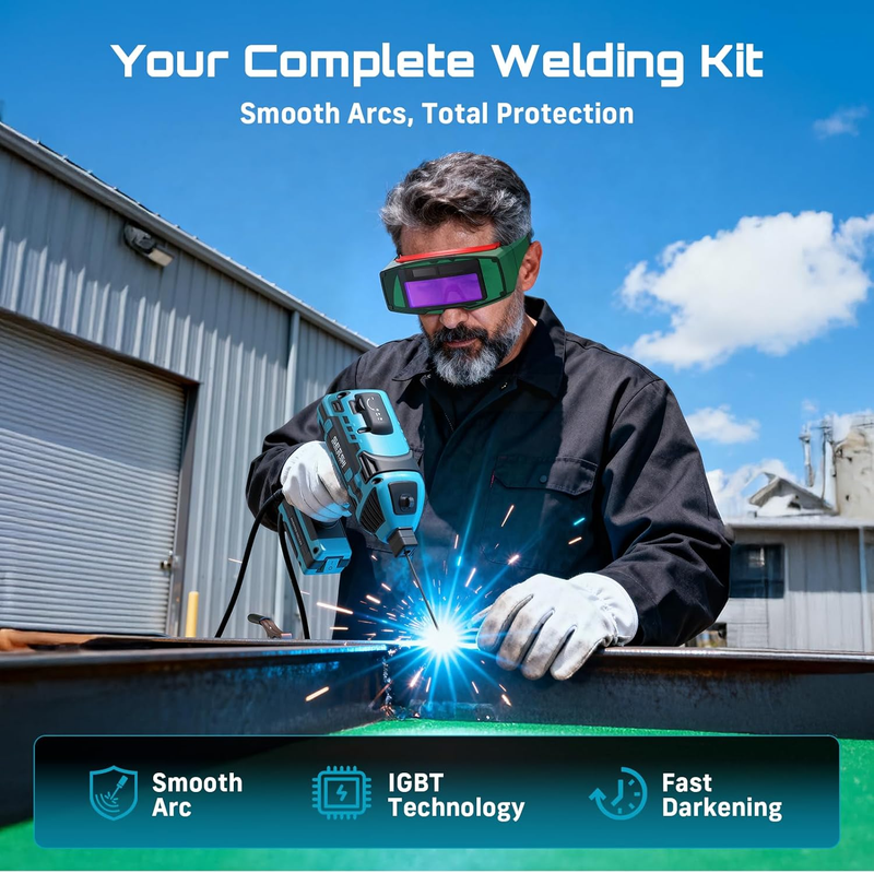 Portable Welder Handheld, 110V 120A Portable Welding Machine with Goggles & Chip1
