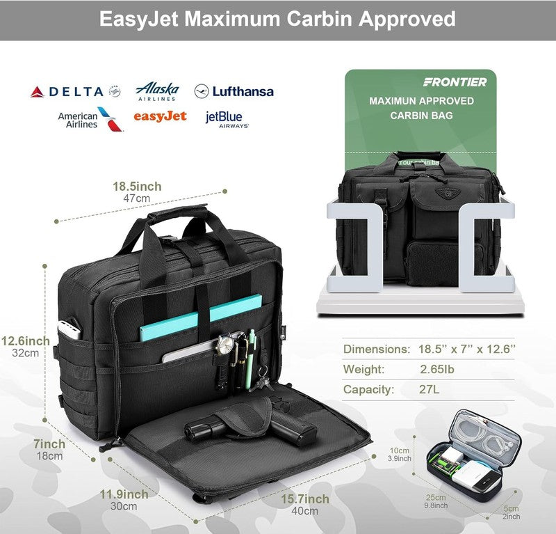 Tactical Messenger Bag 14 15.6 17.3 Inch Laptop Briefcase Flight Work Bag Men2