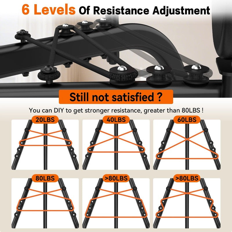 Home Gym Hip Abductor Machine Glute Leg Trainer 6-Level Resistance 440lb Max Red2