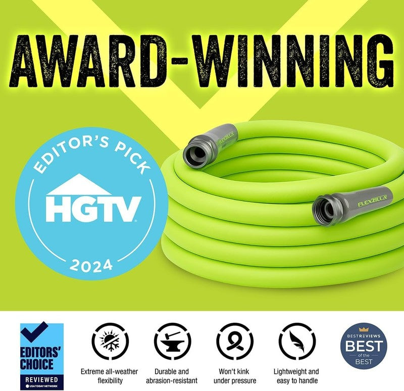 Garden Hose 5/8 In. X 100 Ft., Lightweight All-Weather Water Hose, Durable and F1