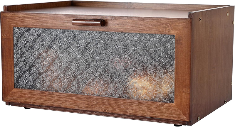 Vintage Retro Brown Bread Box Kitchen Countertop Bread Storage Box5