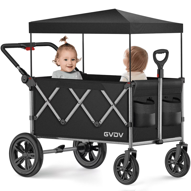 Stroller Wagon for Kids, 3-In-1 Collapsible Double Stroller Wagon for Toddlers, 10