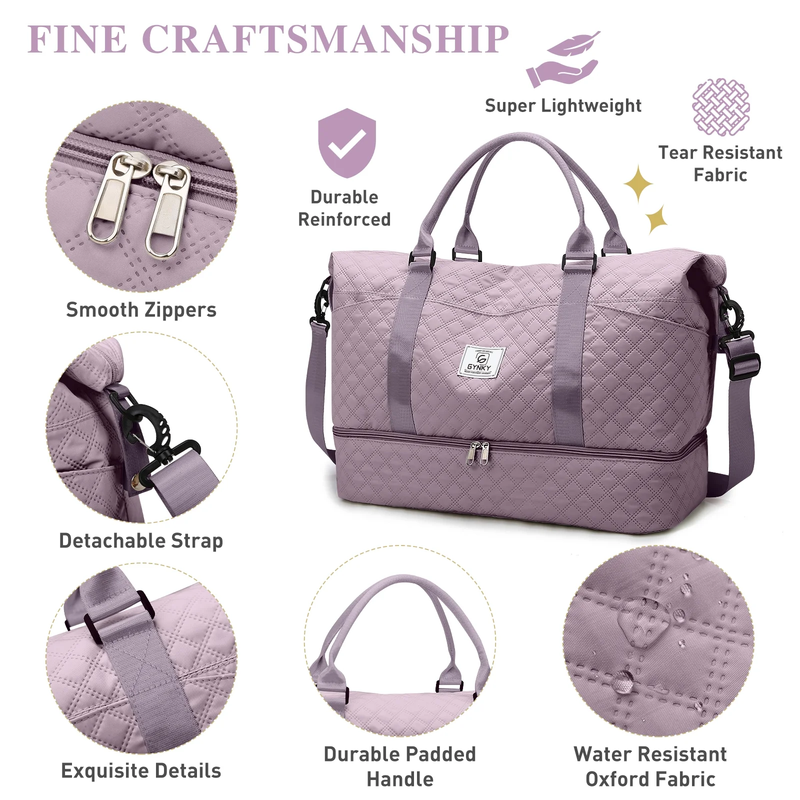 Travel Duffle Bag Weekender Bags for Women with Shoe Compartment Carry on Overni4