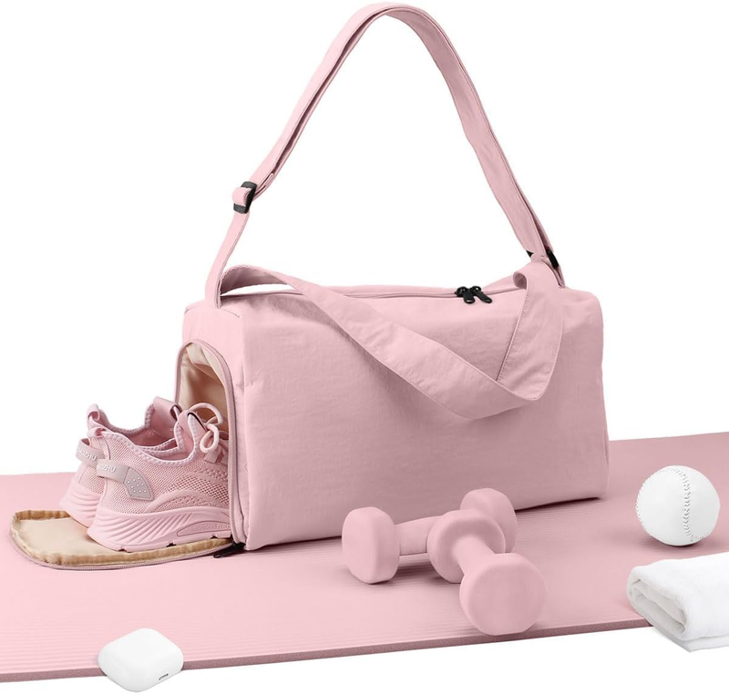 Small Gym Bag Shoes Compartment Duffle Travel Bag Wet Pocket Yoga Pilates Swim9