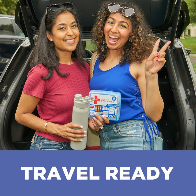 BAND AID Travel Ready First Aid Kit 80 Piece Home Car Camping Emergency1