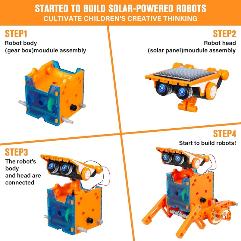 STEM 13 In 1 Education Solar Robot Toys for Age 8 12, DIY Building Science Exper2