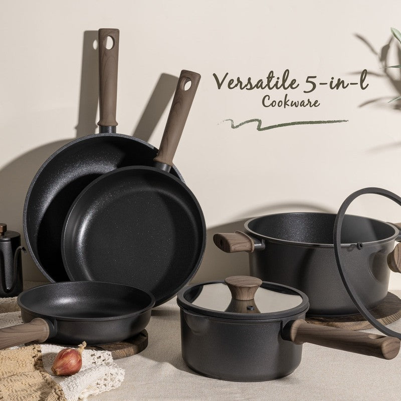 18-Piece Pots and Pans Set, Black Titanium Induction Nonstick Cookware Set, Oven8