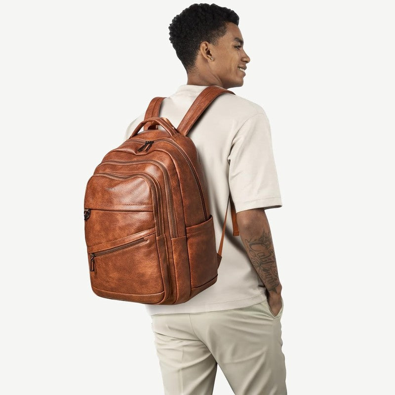 43L Backpack for Women Men - Vegan Leather Backpack Purse Travel Carry-On Bag Co7