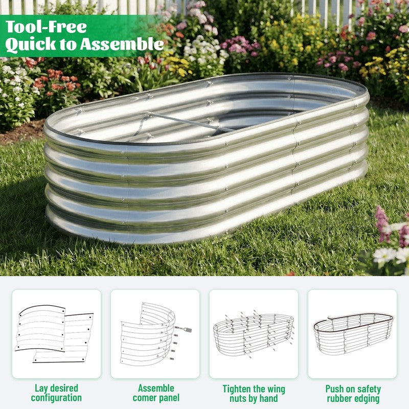 4X2X1 Ft Galvanized Raised Garden Bed – Outdoor Metal Planter Box for Vegetables5