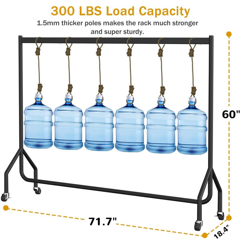 Heavy Duty Clothes Rack with Wheels Rolling Garment Rack 71"L x 18.4"W Black3