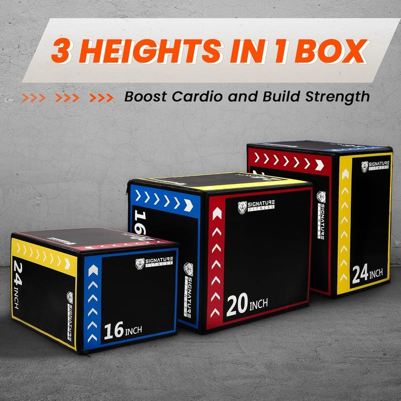 3-in-1 Foam Plyo Box 16x20x24" for Home Gym Workout Exercise1