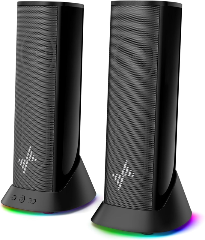 RGB Computer Speakers USB USB C 3.5mm Aux Plug Play PC Laptop Stereo7