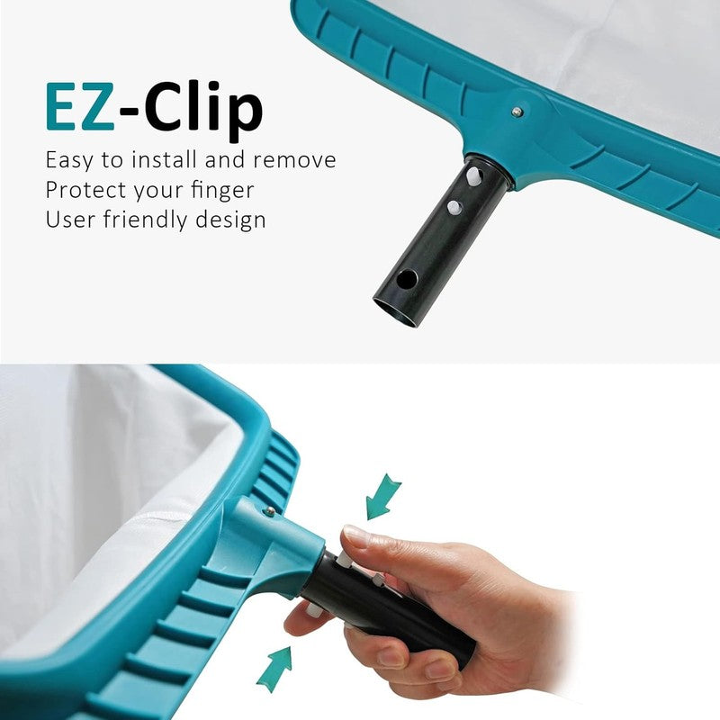 Professional Pool Skimmer Net, Heavy Duty Swimming Leaf Rake Cleaning Tool with 6