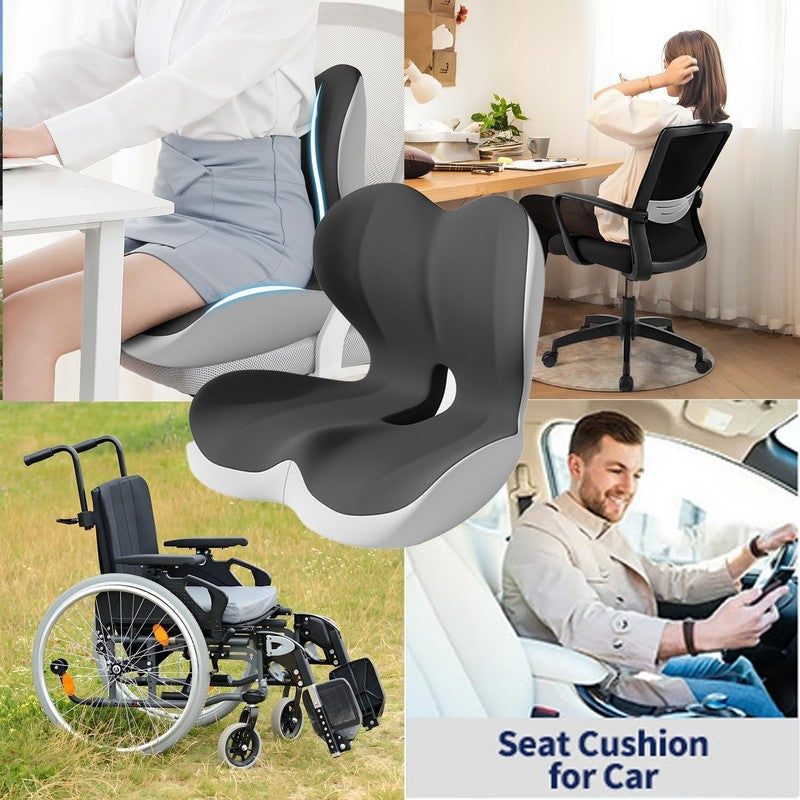 L Shaped Seat Cushion for Long Sitting,Memory Foam Ergonomic Back Support Drivin6