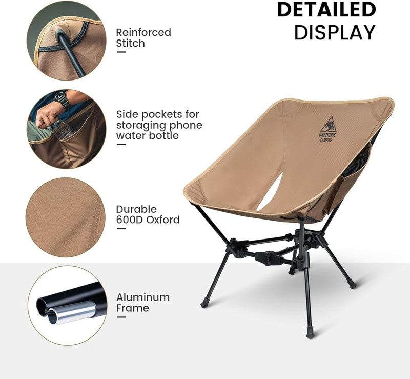 Tigerblade Camping Chair, Lightweight Folding Backpacking Hiking Chair, Compact 5