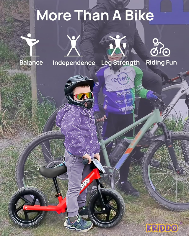 Toddler Balance Bike 12 Inch 18M-5Y Push Bike Custom Plate Red Kids1