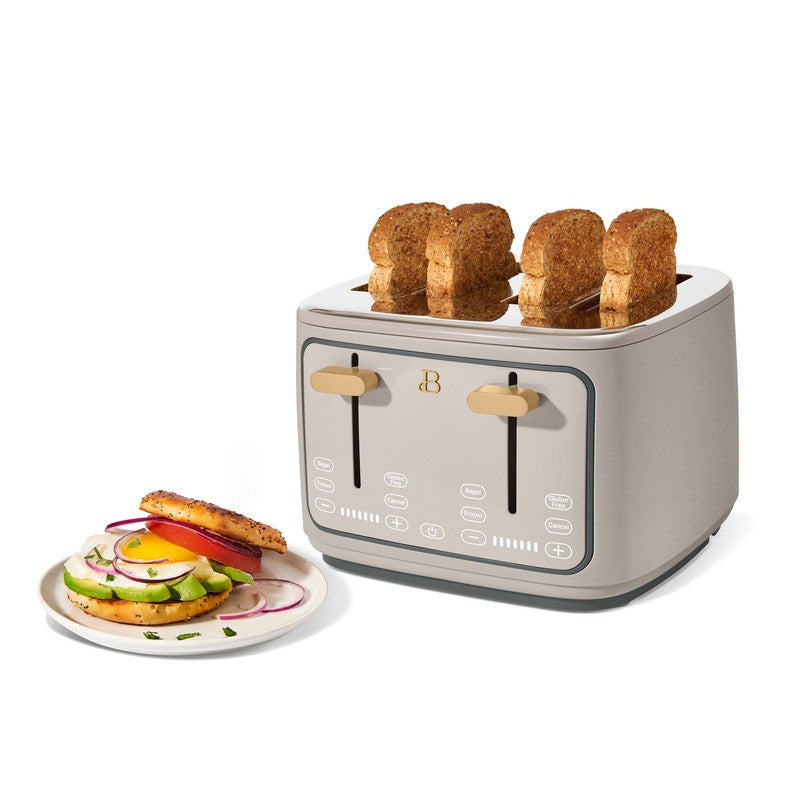 4-Slice Toaster with Touch-Activated Display, Porcini Taupe by Drew Barrymore2