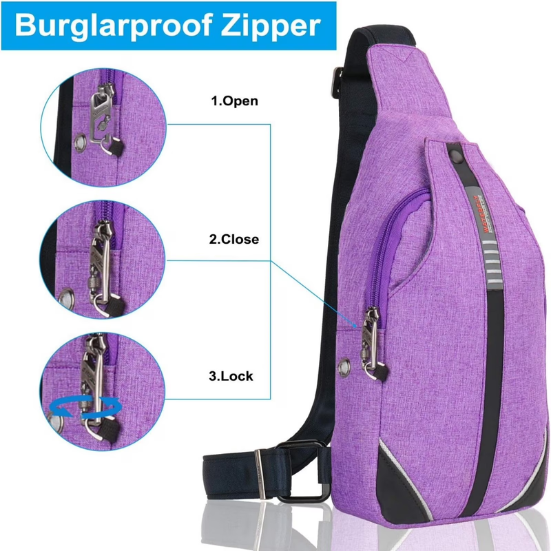 Unisex anti Theft Travel Hiking Walking Sling Cross Body Shoulder Chest Bag2