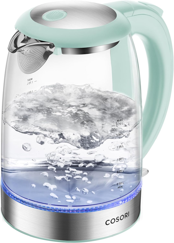 Electric Kettle, No Plastic Filter & Spout, Tea Kettle & Hot Water Boiler for Co0