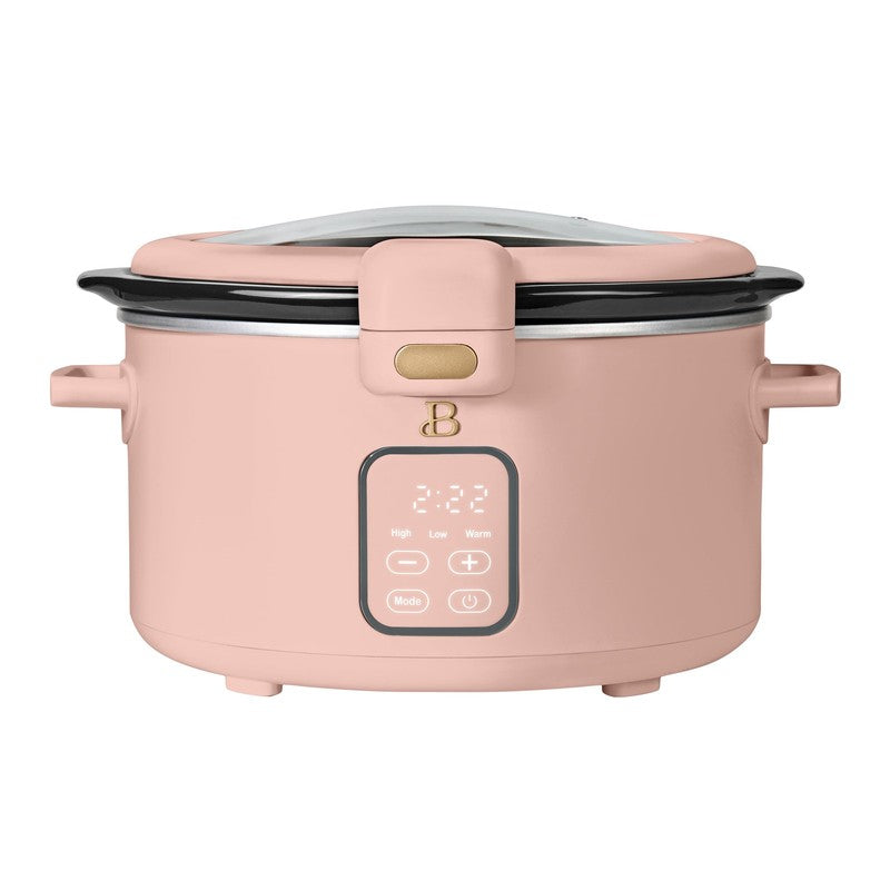 4 Qt Digital Slow Cooker with Hinged Locking Lid, Rose by Drew Barrymore0