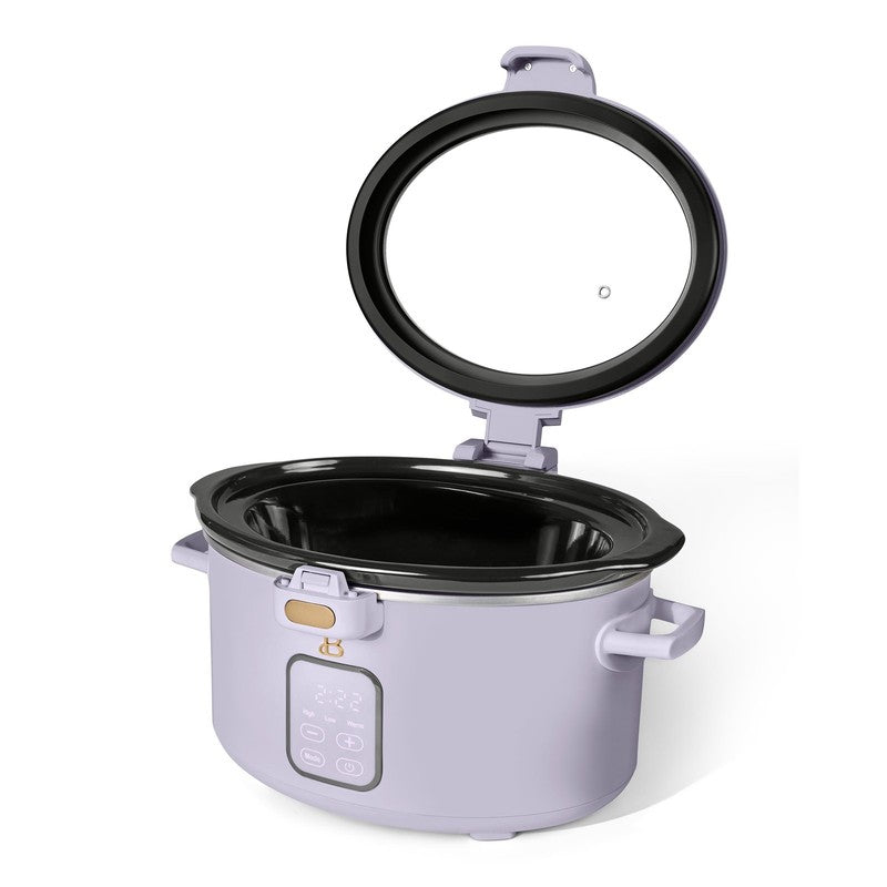 4 Qt Digital Slow Cooker with Hinged Locking Lid, Lavender by Drew Barrymore5