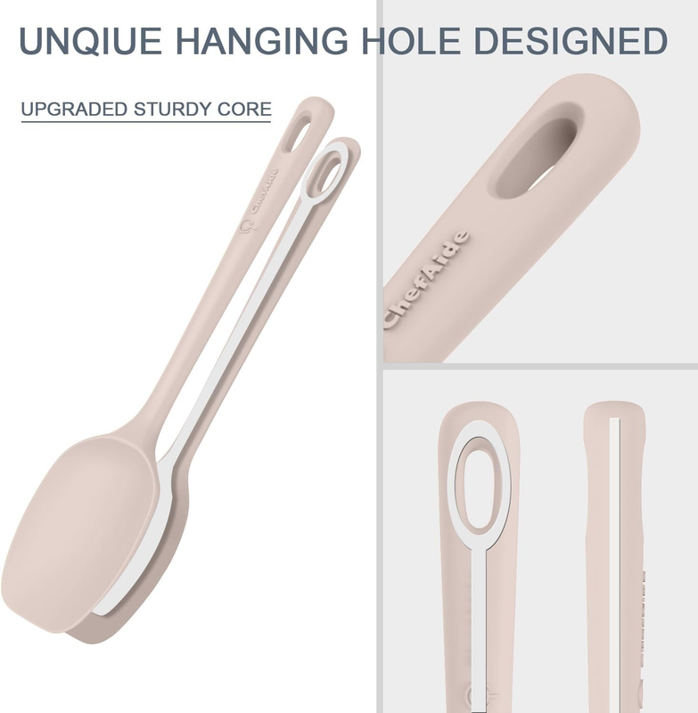 5 Piece Silicone Spatula Set Heat Resistant 600°F Nonstick Cookware2