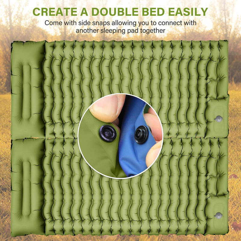 Camping Sleeping Pad, Ultralight Camping Mat with Pillow, Built In Foot Pump Inf4