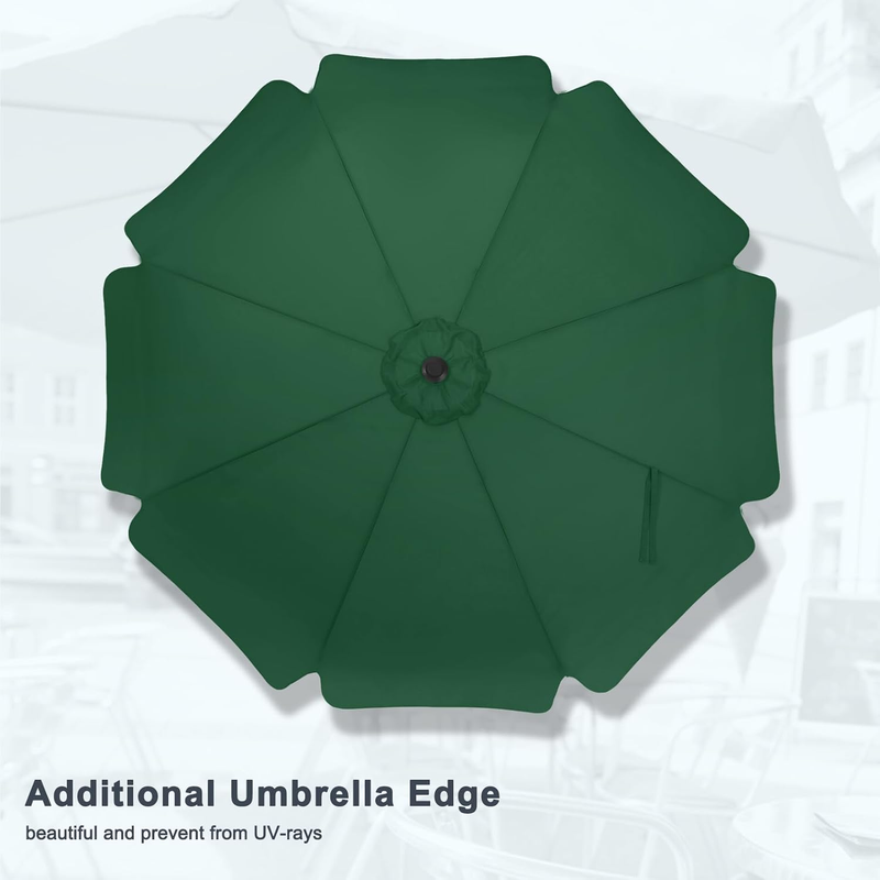 Outdoor 9FT Market Umbrella Crank Tilt Waterproof UV Protection Green3