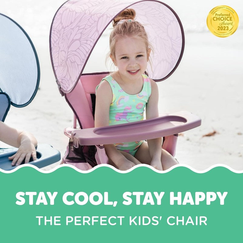 Go With Me Venture Portable High Chair Indoor Outdoor Sun Canopy Rose4