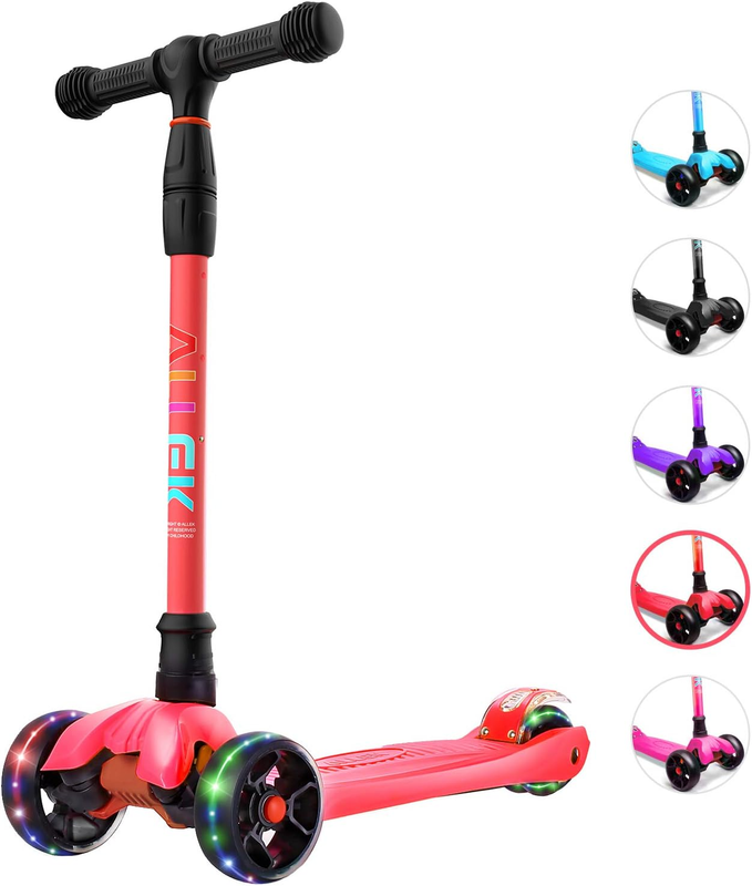 Kick Scooter B02 Lean 'N Glide Wide PU Light Up Wheels 4 Heights Red9