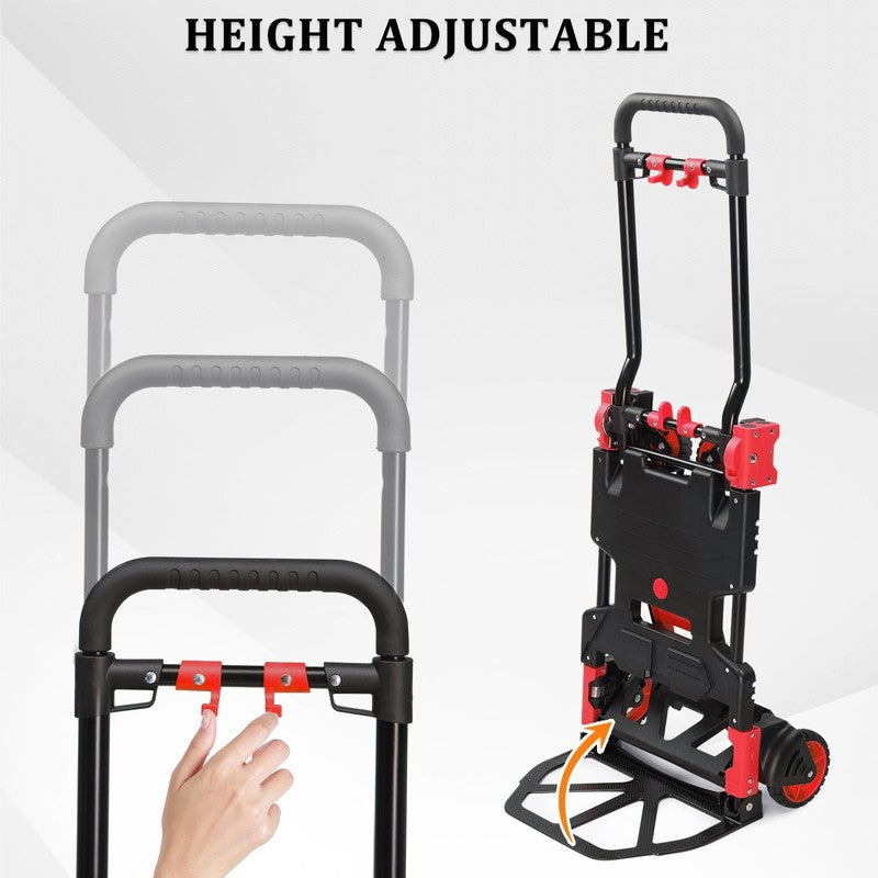 Portable 2-in-1 Hand Truck Dolly Cart Foldable 330LB Capacity Retractable Handle8