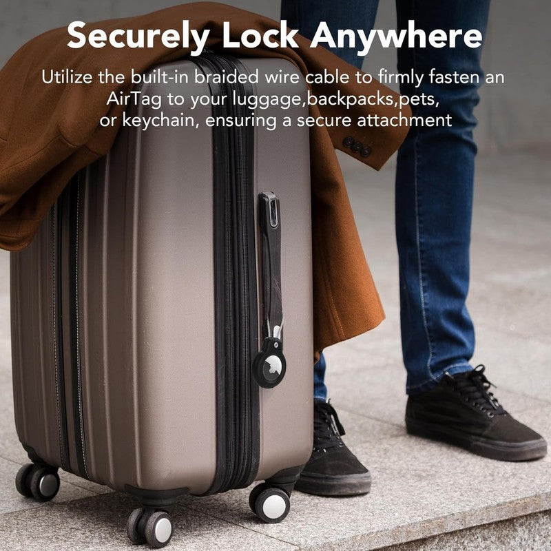 Airtag Holder Case with Keychain   4 Pack for Kids, Keys, Luggage Tracking5