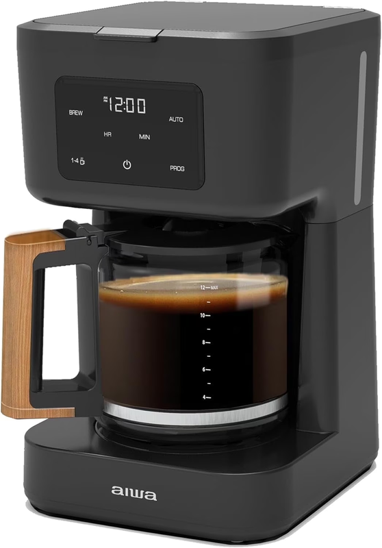 12-Cup Programmable Coffee Maker with Reusable Filter LED Indicator Black10