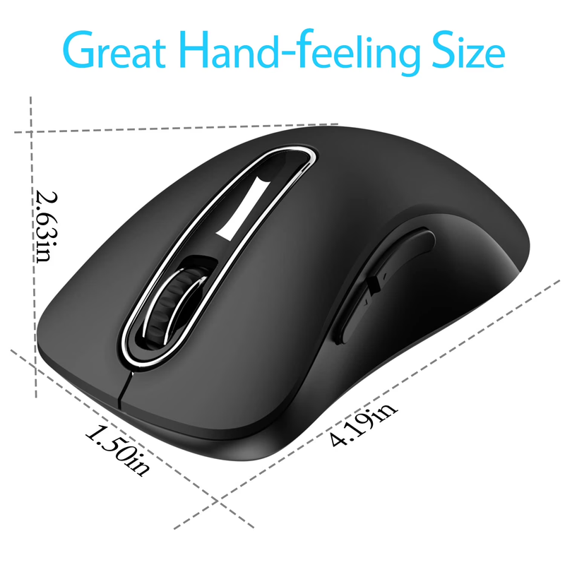 Wireless Mouse 1400 DPI 5 Button USB Receiver for PC Laptop Mac Black4