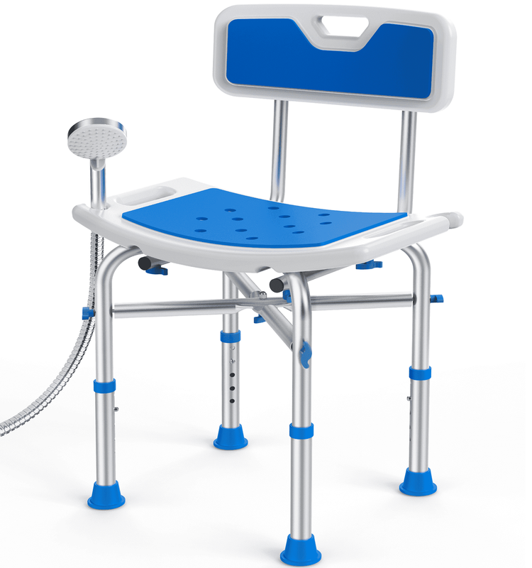 Heavy Duty 500lb Shower Chair with Back, Height Adjustable Bath Stool0