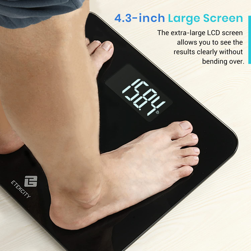 Bathroom Scale Digital Body Weight 440lb High Accuracy LCD Large Platform2