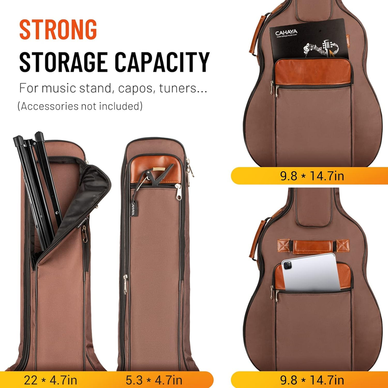 Guitar Bag 40 41 42 in 6 Pockets Guitar Case Water Resistent Oxford Cloth 0.5 in1