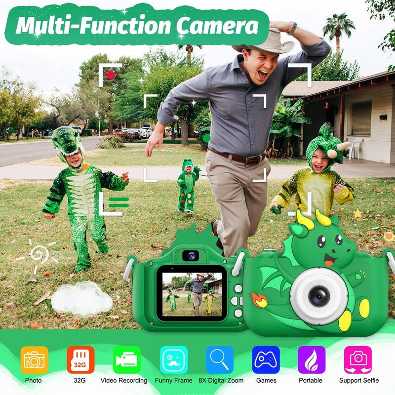 Kids Selfie Digital Camera Toy w/ Protective Cover 32GB SD Card Ages 3 91