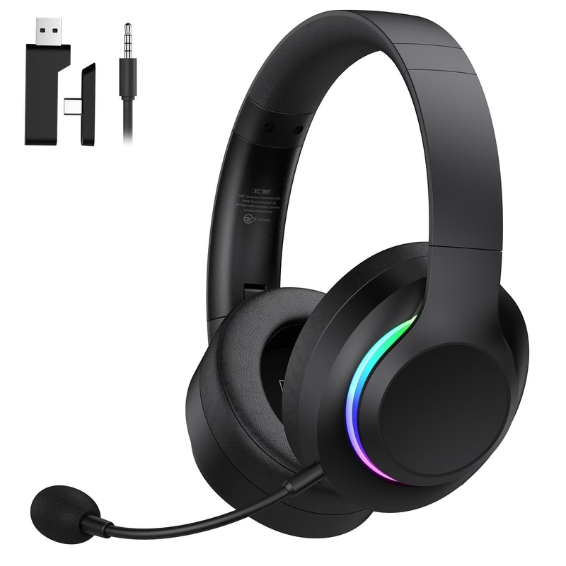 Wireless Gaming Headset PC PS5 Switch Mac Bluetooth 5.4 2.4GHz Mic8