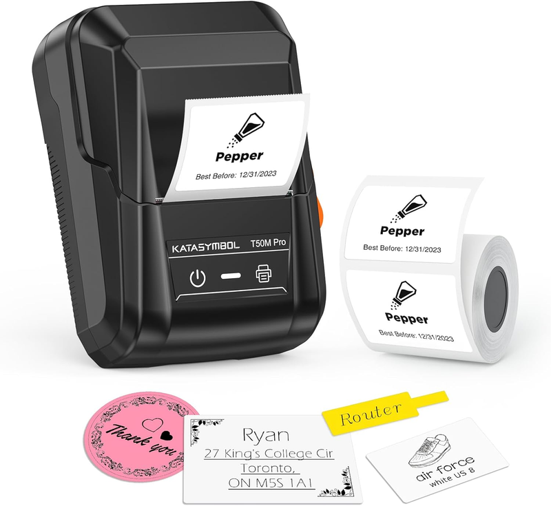 T50M Pro Bluetooth Label Maker Machine with Tape, Wide Waterproof Label, Versati10