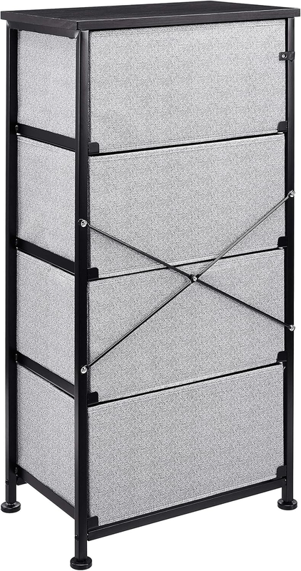 4 Drawer Fabric Storage Organizer Closet Bedroom Unit Black4