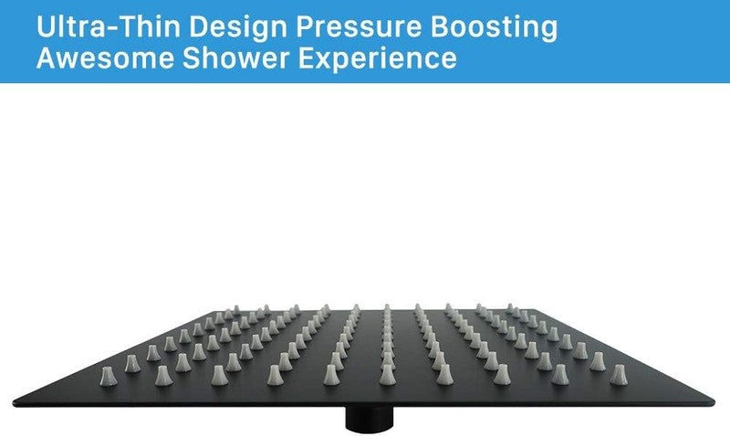 8" Matte Black Rainfall Shower Head High Pressure Stainless Steel Square3