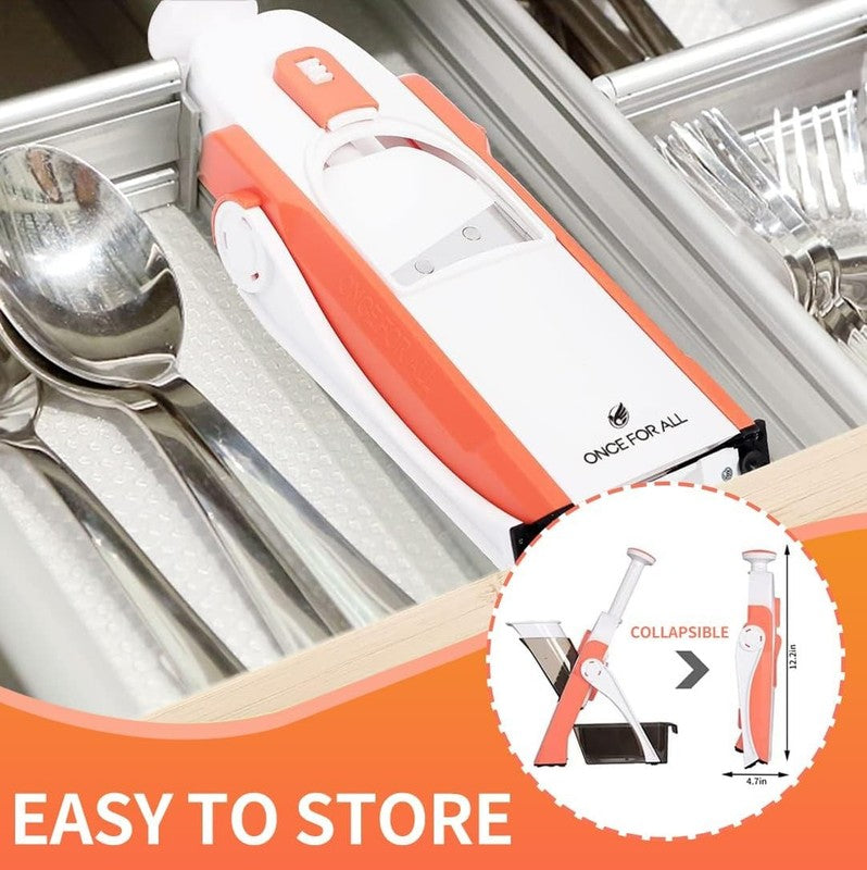 Safe Mandoline Slicer 5 in 1 Vegetable Cutter, Strips Julienne Dicer Adjustable 5