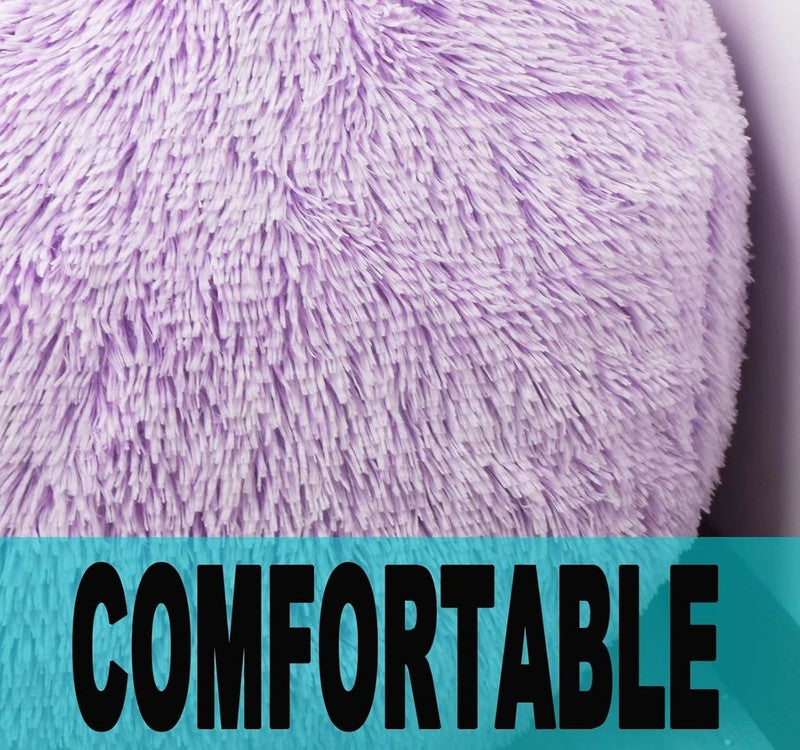 Fluffy Bean Bag Chair for Kids 2.5FT Memory Foam Faux Fur Lavender5