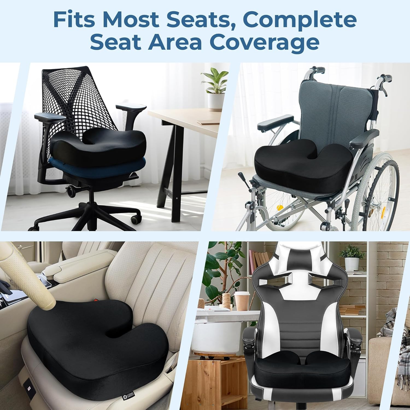 Seat Cushion for Office Chair Tailbone Sciatica Pain Relief Black4