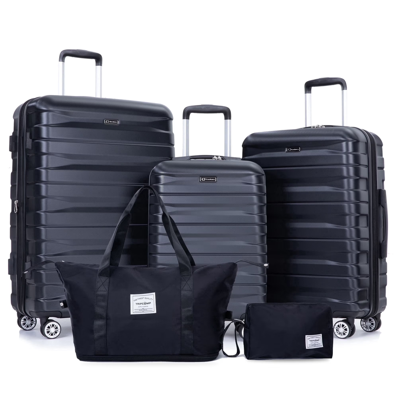 5-Piece Hardside Luggage Set with Duffel Bag & Spinner Wheels, 20/24/28 Inch Lig0