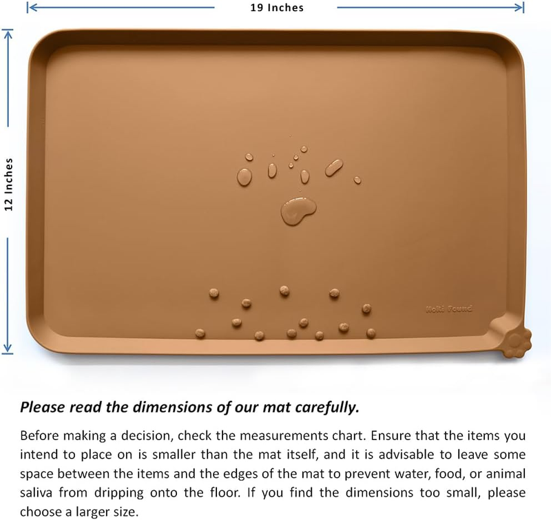 Silicone Pet Feeding Mat Waterproof Dog Cat Bowl Mat Raised Lip Butterscotch4